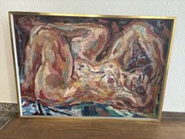 Gemälde Aktfigur Öl auf Leinwand 104x74 cm