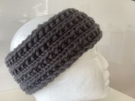 Warmes Stirnband handgestrickt Wolle Herbst / Winter