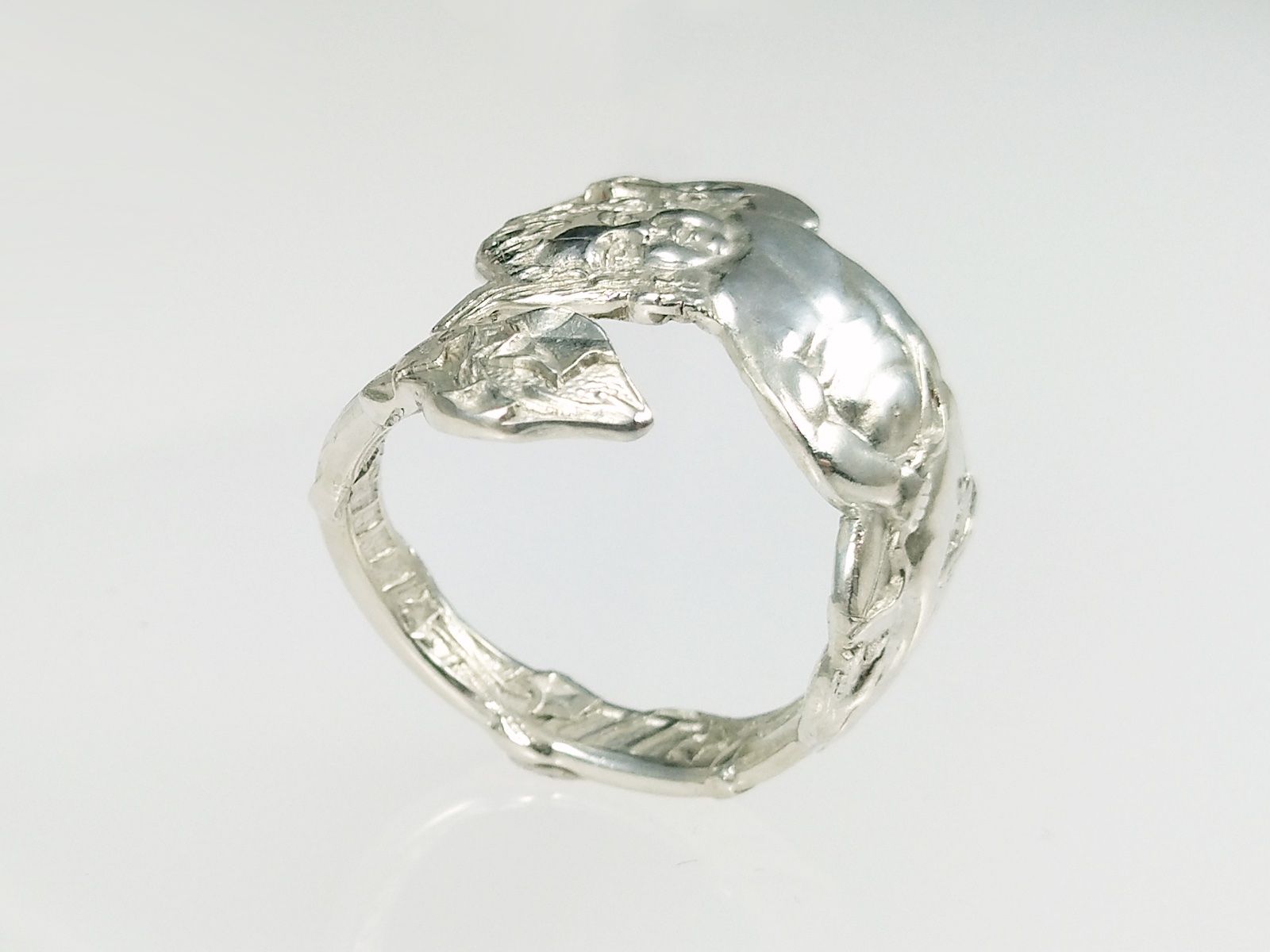 Anelli: Offener Silberring im Jugendstil mit Amor Motiv – Nuovo e nell'imballaggio originale da Meilen venduto da Byrd-bijoux 2