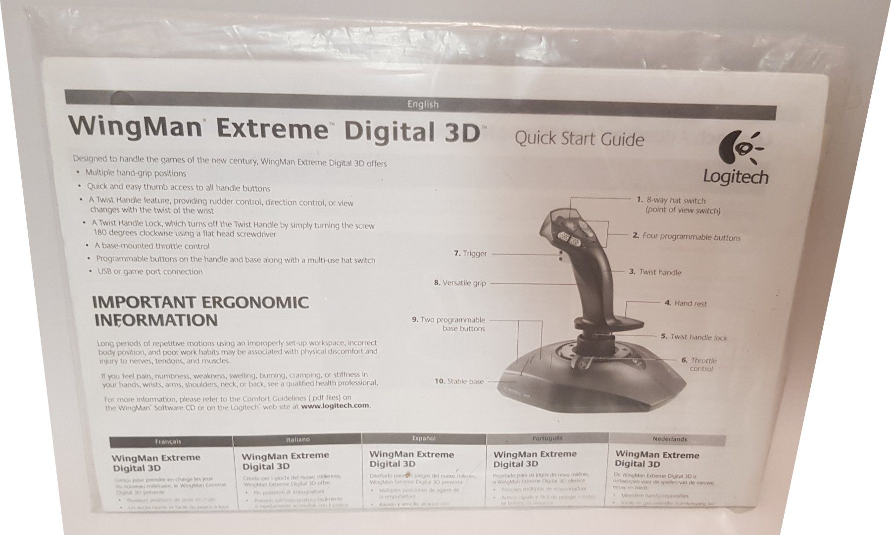 Logitech Controller: Joy Stick Logitech WingMan 3D – Usato da Leuggern venduto da elitocram 3