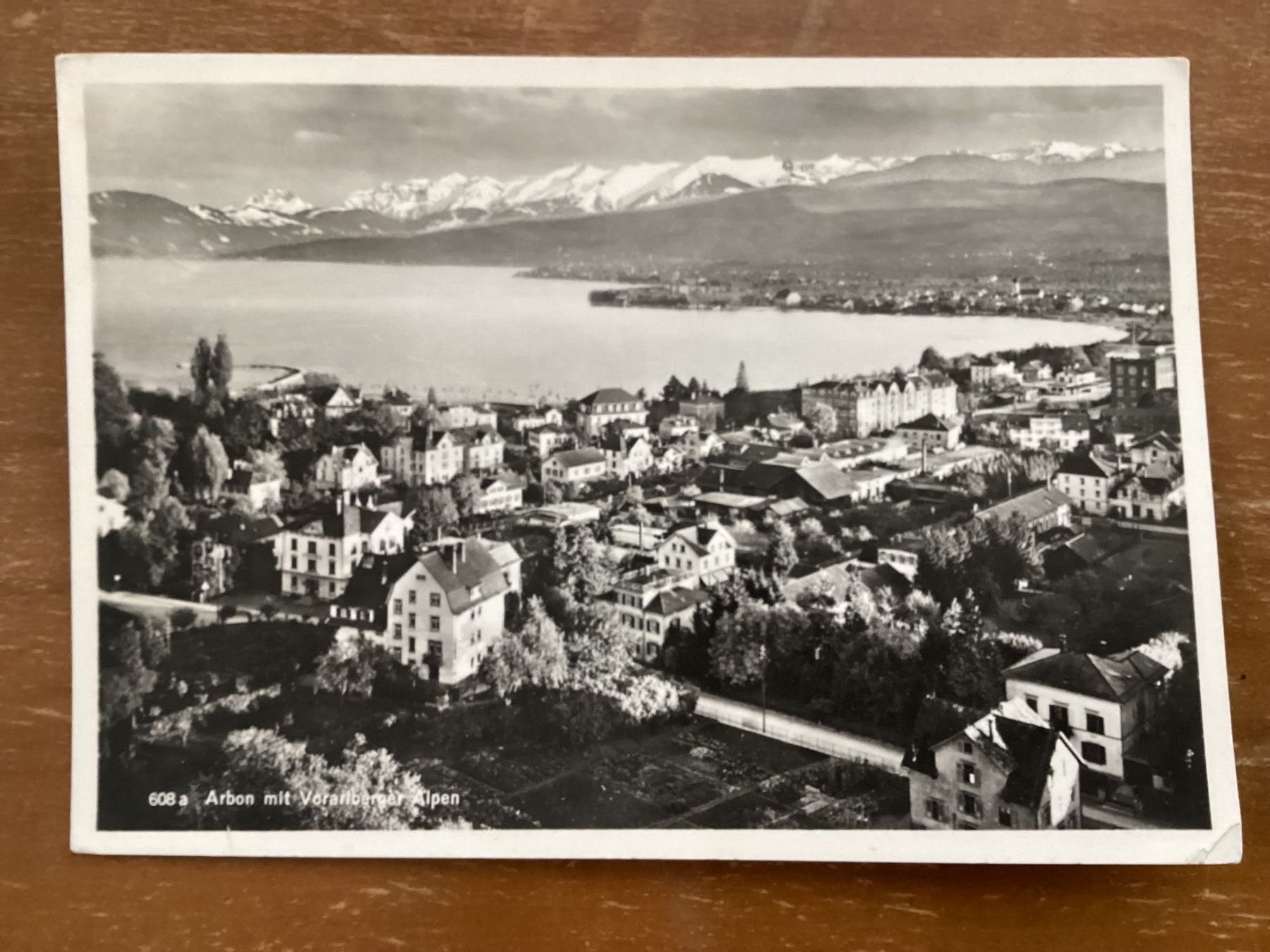Cartoline postali: AK Arbon mit Vorarlberger Alpen – Usato da Zürich venduto da tol_b7c7