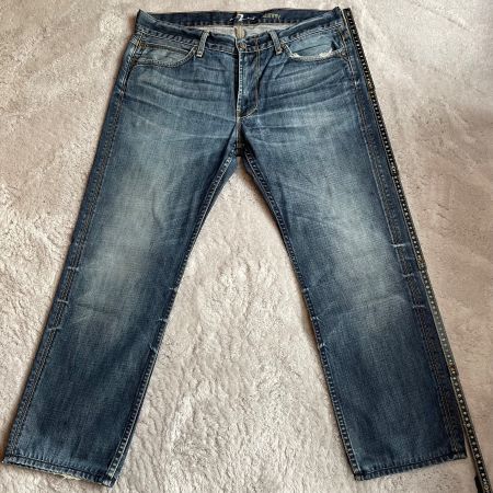 7 For All Mankind Slimmy Jeans W36 Blau Used Look USA