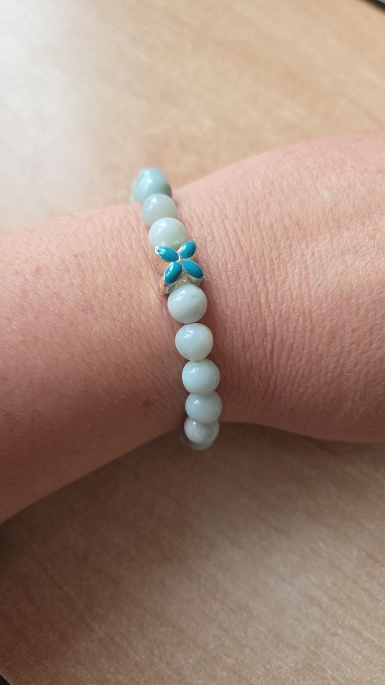 Bracciali & Braccialetti: Amazonit Elastarmband 18cm Neu  – Nuovo (secondo la descrizione) da Winterthur venduto da katzen07 2