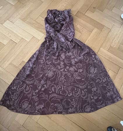 H&M Kleid, Grösse XS, bordeaux mit Muster