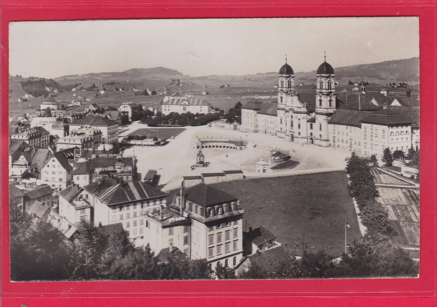 Ansichtskarten: EINSIEDELN, DAS KLOSTER, 24.9.1951 – Gebraucht aus Oberrieden von Gebirgsstelze
