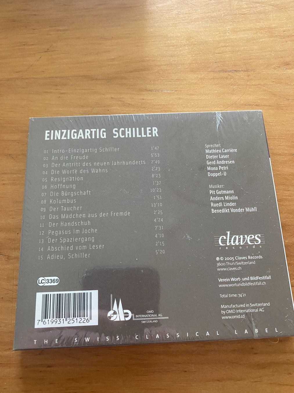 CD: Einzigartig Schiller NEU – Usato da Luzern venduto da Turmliebe 1