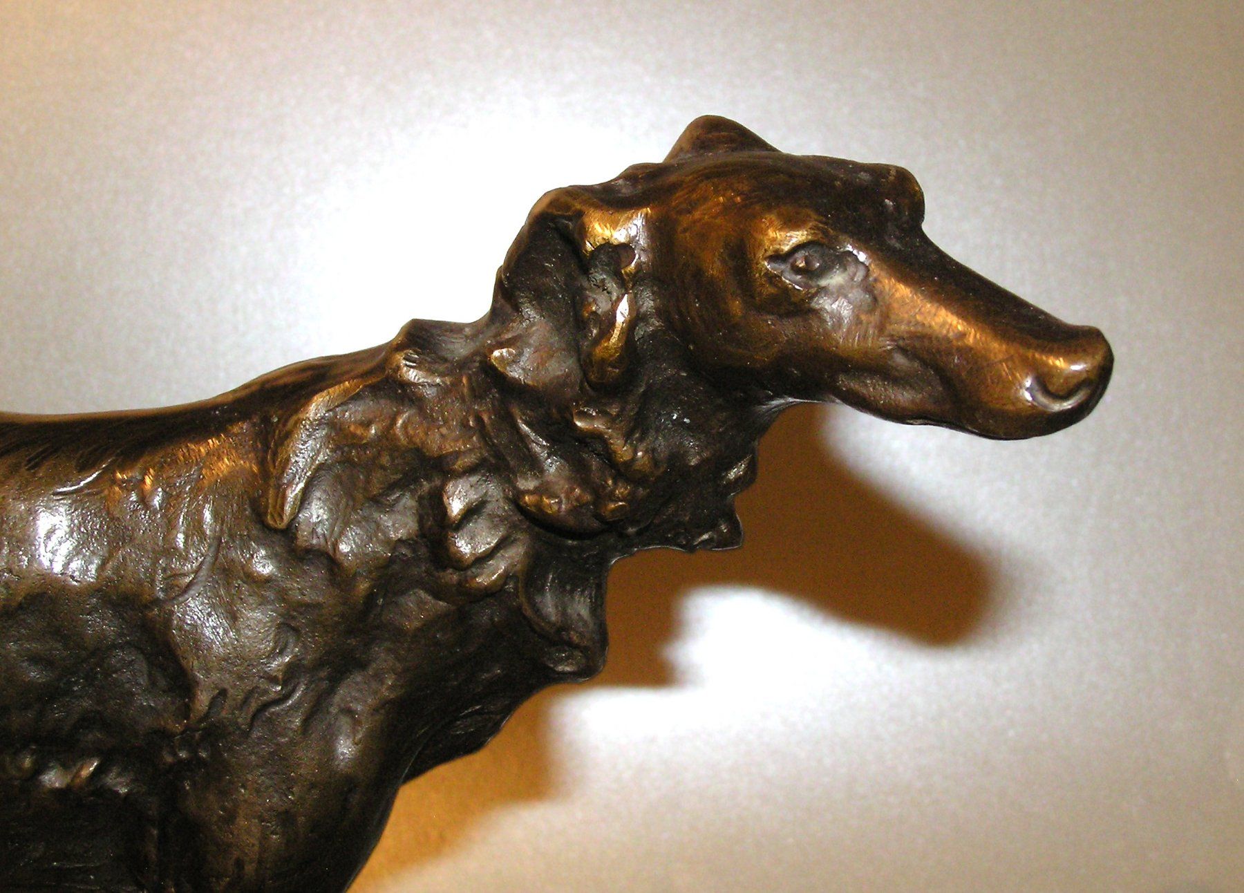 Skulpturen & Statuen: ALTE GROSSE BRONZE FIGUR BARSOI WINDHUND – Gebraucht aus Grenchen von Antique-hunter 2