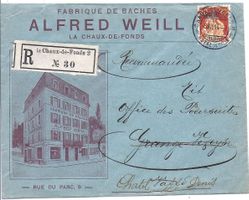 CHAUX-de-FONDS, lettre de la fabrique de bâches Weill