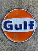 Gulf tankstelle öl benzin werbung reklame classic