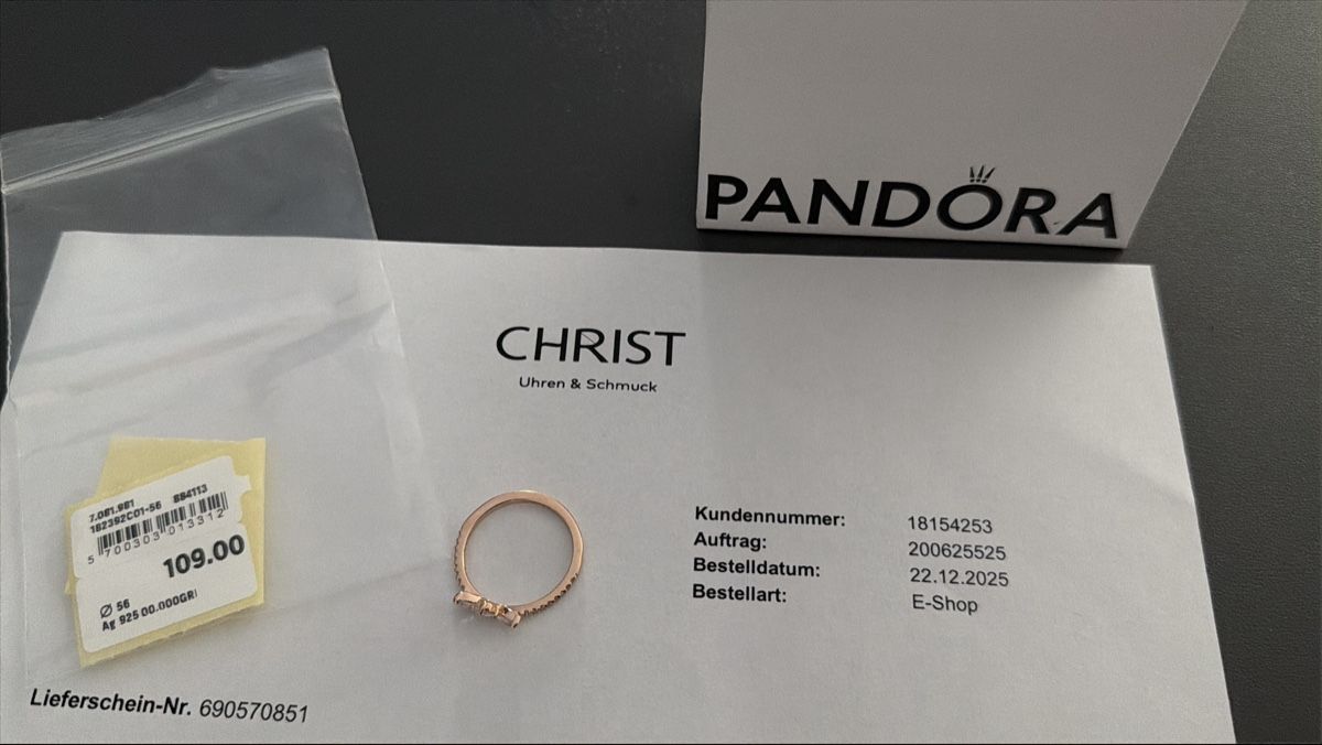 Pandora Anelli: Pandora Ring Krönchen rosévergoldet Gr. 56 – Usato da Therwil venduto da as_good_as_new 1