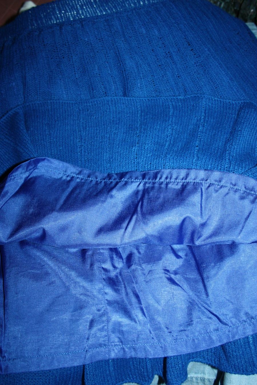 Gonne: Jupe Rock mit elastischem Bund blau handgestrickt Gr. XL – Nuovo (secondo la descrizione) da Flüelen venduto da Diversicum-Textil 4