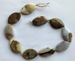10 perles Agate USA, "Feuilles" / USA-Achat