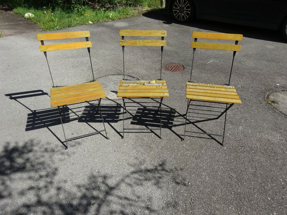 3 Alte Klappgartenstühle Kaufen auf Ricardo