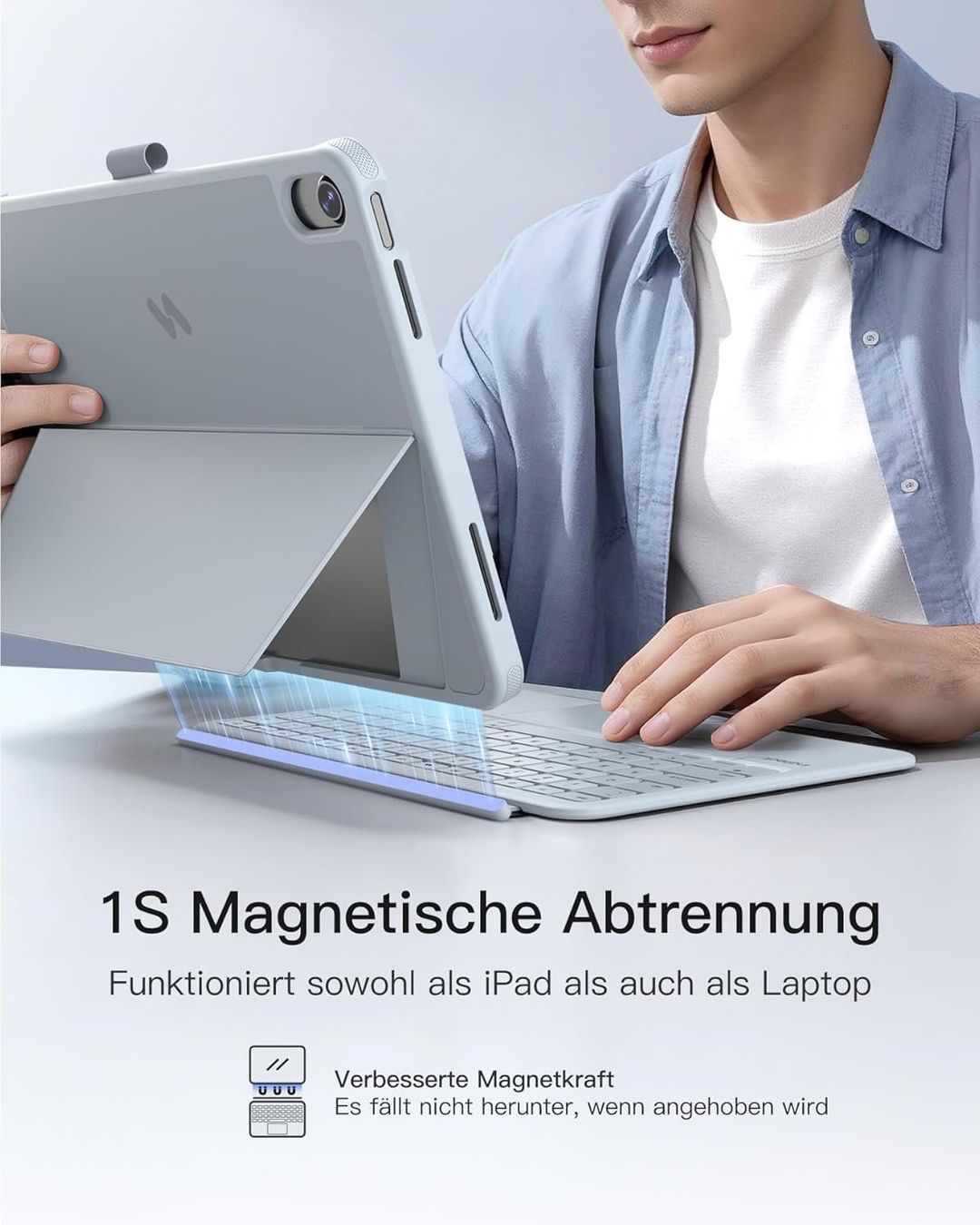 Tastaturen: iPad Tastatur Hülle QWERTZ Touchpad – Neu und originalverpackt aus Suhr von TradeMasters 9