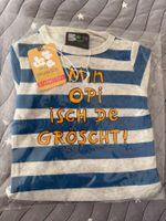 Sterneföifi Langarm-Body Gr. 50/56 grau/blau gestr. „Opi…