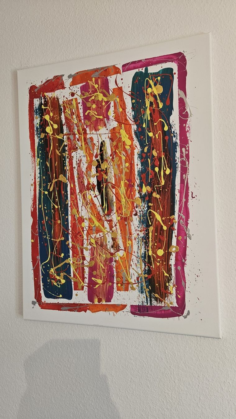 Dipinti: Peinture abstraite multicolore sur toile, – Nuovo (secondo la descrizione) da Le Locle venduto da fab_c9hh 2
