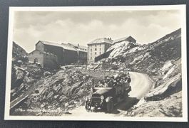 Fotokarte Grosser St.Bernhard mit Postauto 