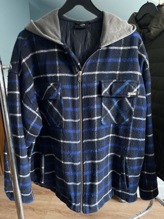 Peso Hemd Jacke gefüttert blau schwarz Grösse L kariert
