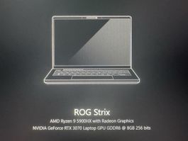 ROG Strix Laptop AMD Ryzen 9 RTX 3070 gebraucht