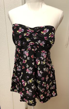 Shirt trägerlos schwarz Gr.  2 (small, XS)