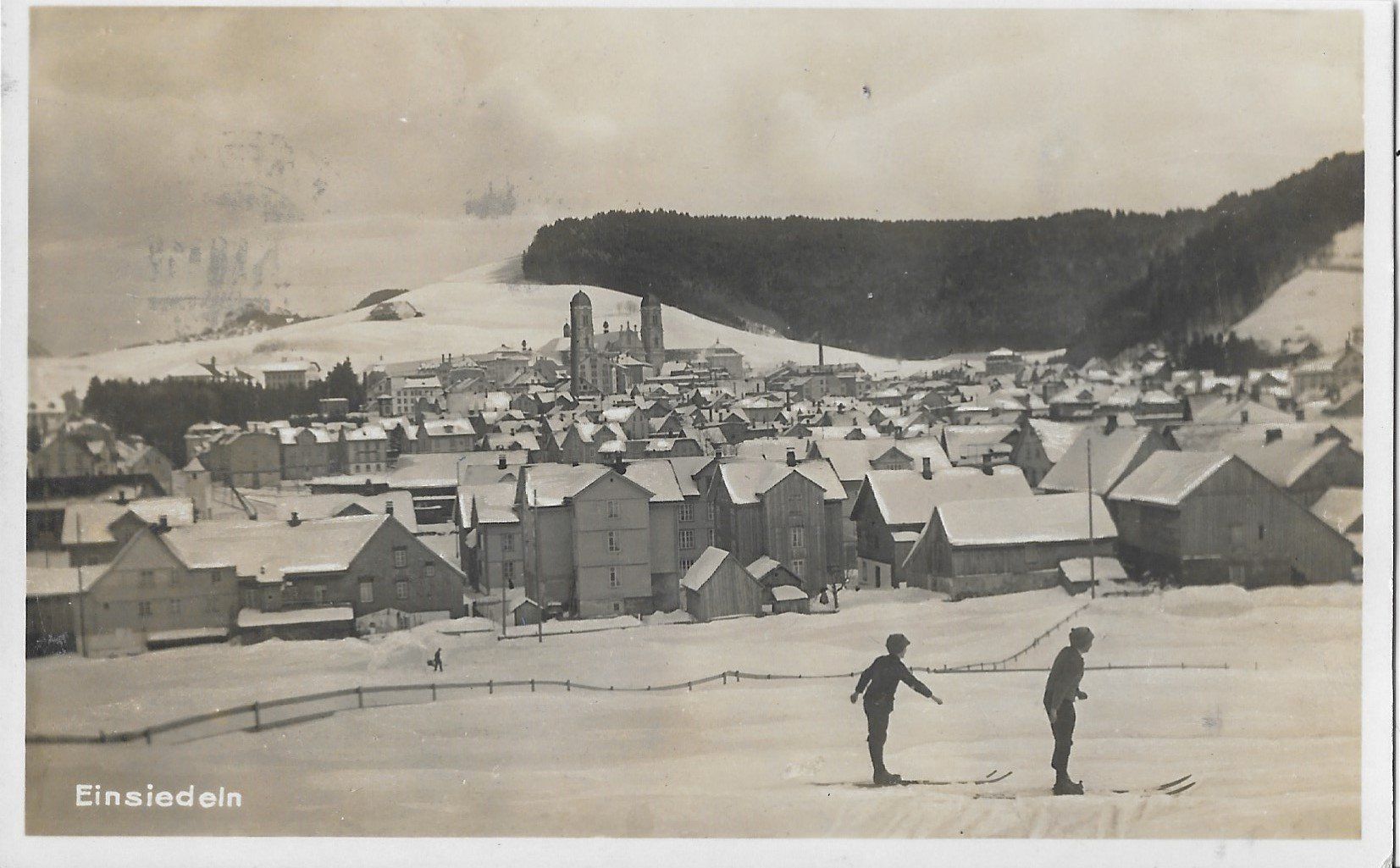 Ansichtskarten: Karte Einsiedeln 1926  (Winter) – Gebraucht aus Zürich von