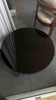Round side table black glass top used condition D80xH42
