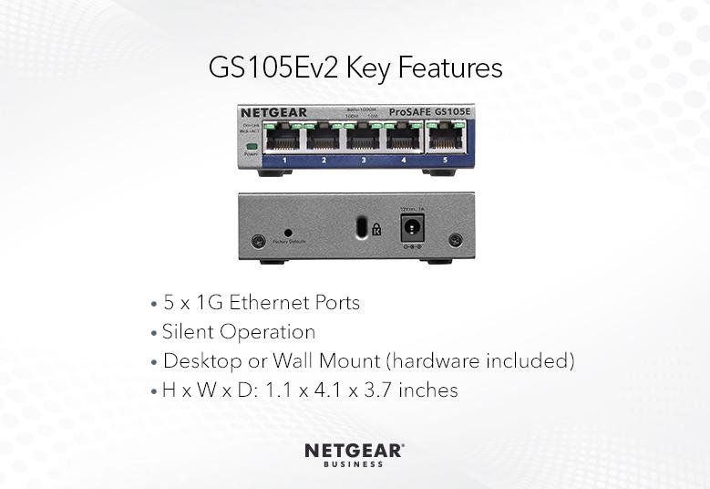 Netgear Hubs & Switches: Netgear / ProSAFE Plus 5-Port Gigabit-Switch GS105Ev2 – Gebraucht aus Gebenstorf von  6