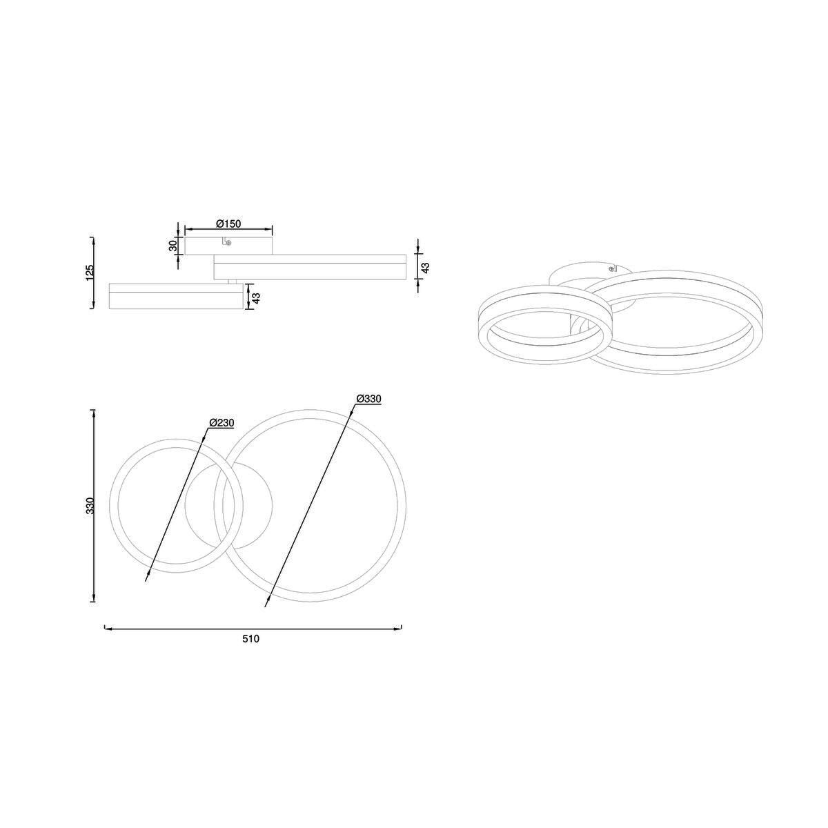 Lampadari & plafoniere: LED Deckenleuchte, Weiss, 51 cm x 33 cm – Nuovo (secondo la descrizione) da Kreuzlingen venduto da Smart-Light 3