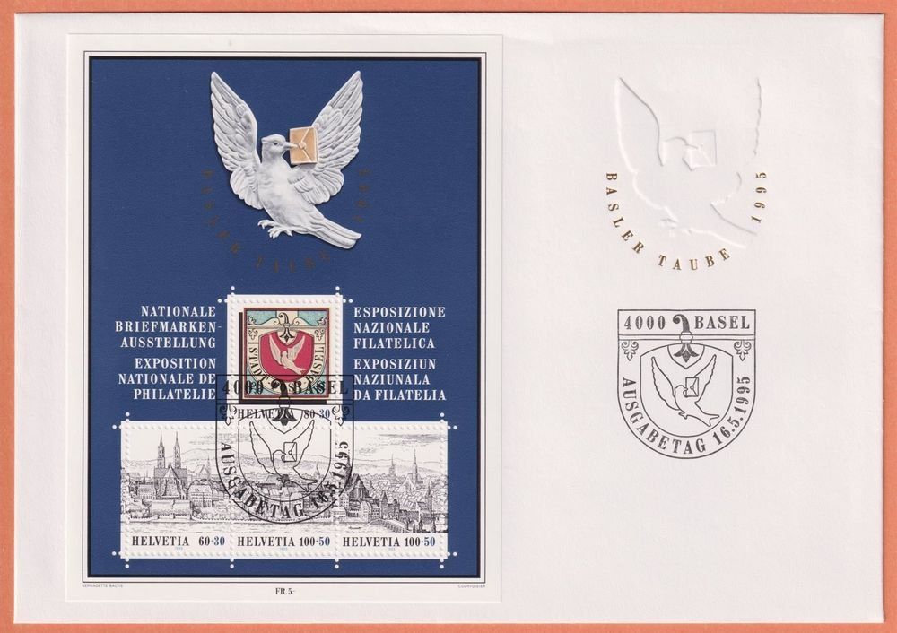 Alle Briefmarken: 1995 Basler Taube-Block Nr. W79 auf FDC – Neu (gemäss Beschreibung) aus Nuglar von Stamp88