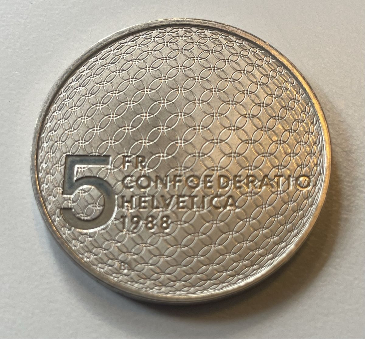 Tutti le monete: 5 CHF 1988 commemorative – Usato da Pregassona venduto da REEUP 1