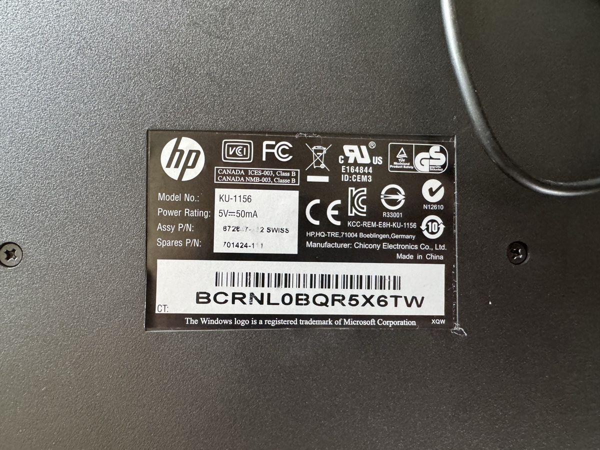 Hewlett Packard Tastiere: Tastatur HP KU-1156 – Usato da Altendorf venduto da wqv_97 5