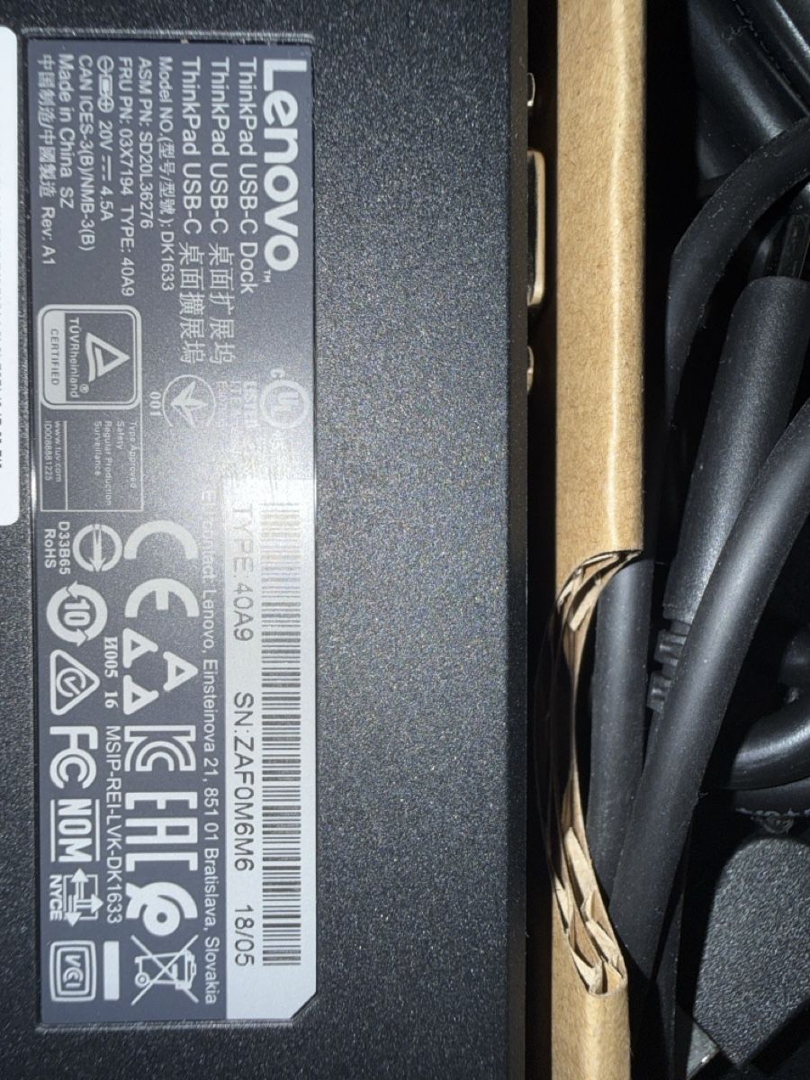Lenovo Docking station: Lenovo ThinkPad USB-C Dock – D'occasion à Baden par rot_shp9 1