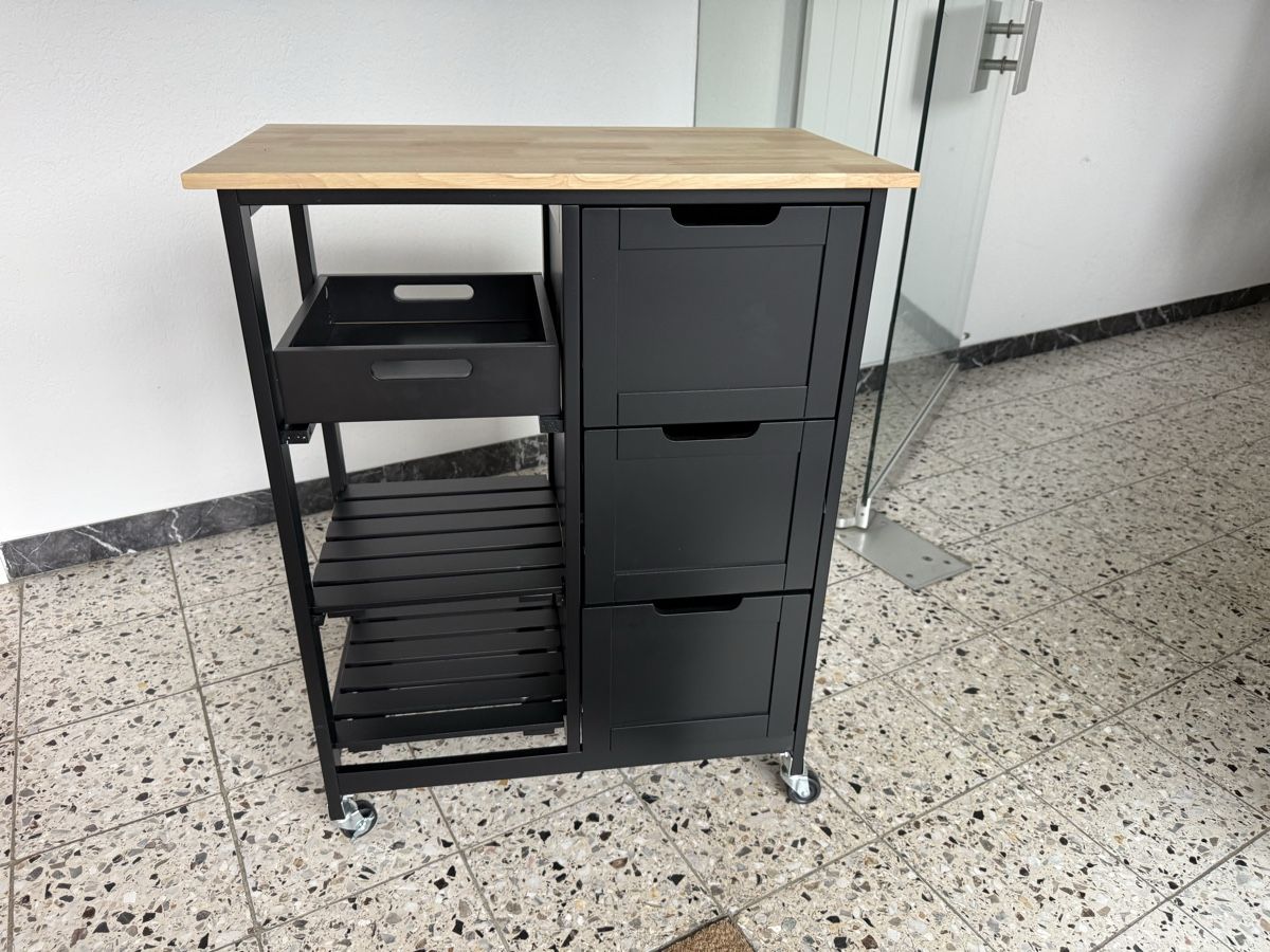 Cucine complete: Küchenwagen auf Rollen mit Holzarbeitsplatte – Usato da Lustmühle venduto da mcross