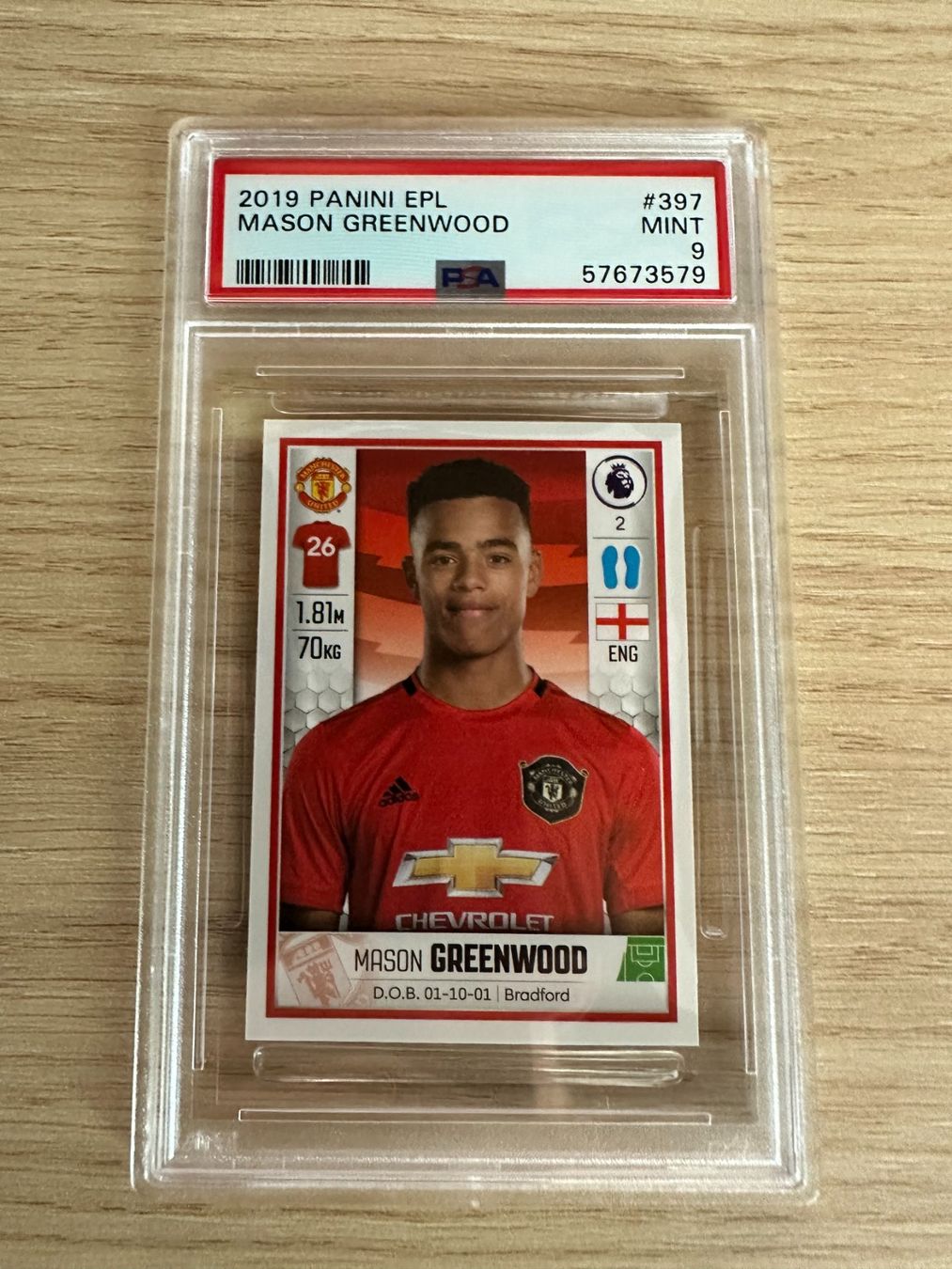 Panini Carte collezionabili: Mason Greenwood Panini EPL 2019 Sticker PSA 9 – Nuovo (secondo la descrizione) da Hagendorn venduto da Pokecollectorch