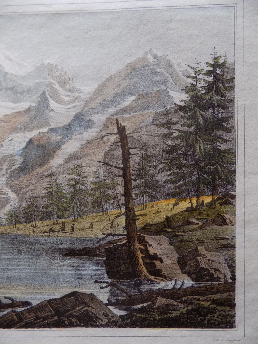 Stiche: Oeschinensee kolorierte Lithographie – Gebraucht aus Risch von Antikfee 6