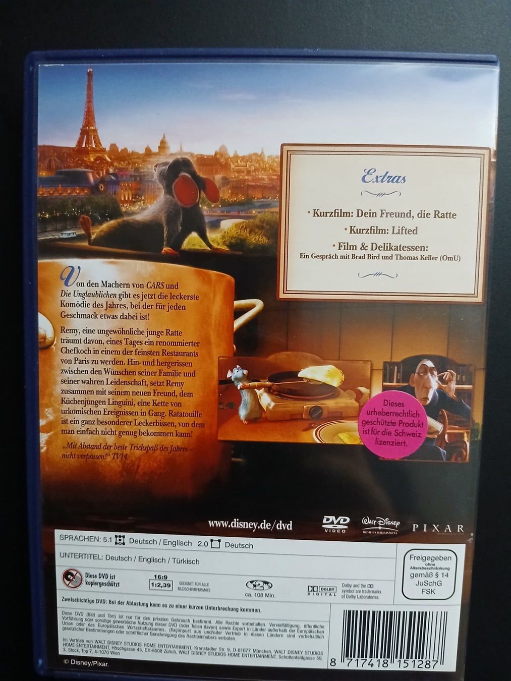 Tutti i DVDs: DVD Ratatouille Disney Pixar – Usato da Montlingen venduto da Mabesi 1