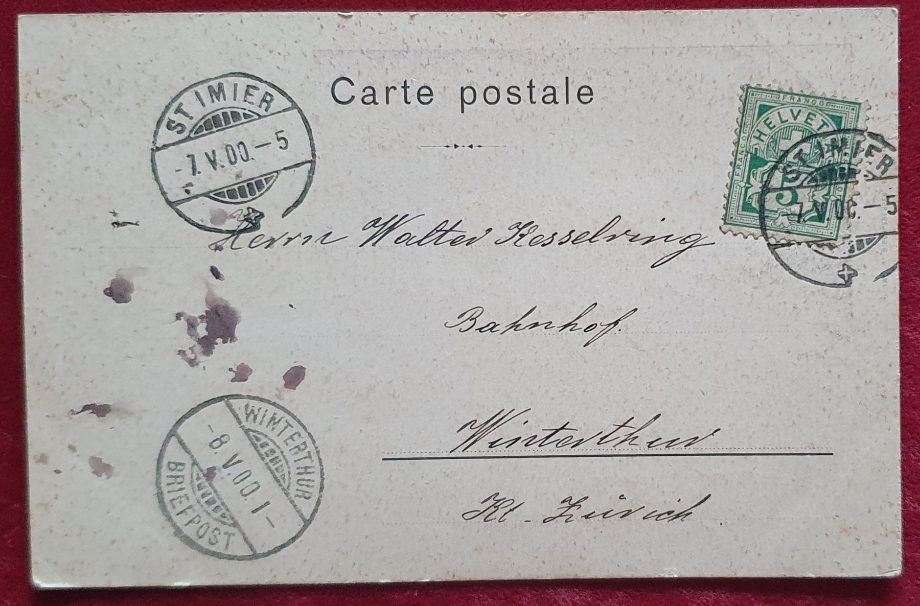 Ansichtskarten: Saint-Imier 1900 - Rue du Chemin de fer – Gebraucht aus Kreuzlingen von Rschweiz1 1