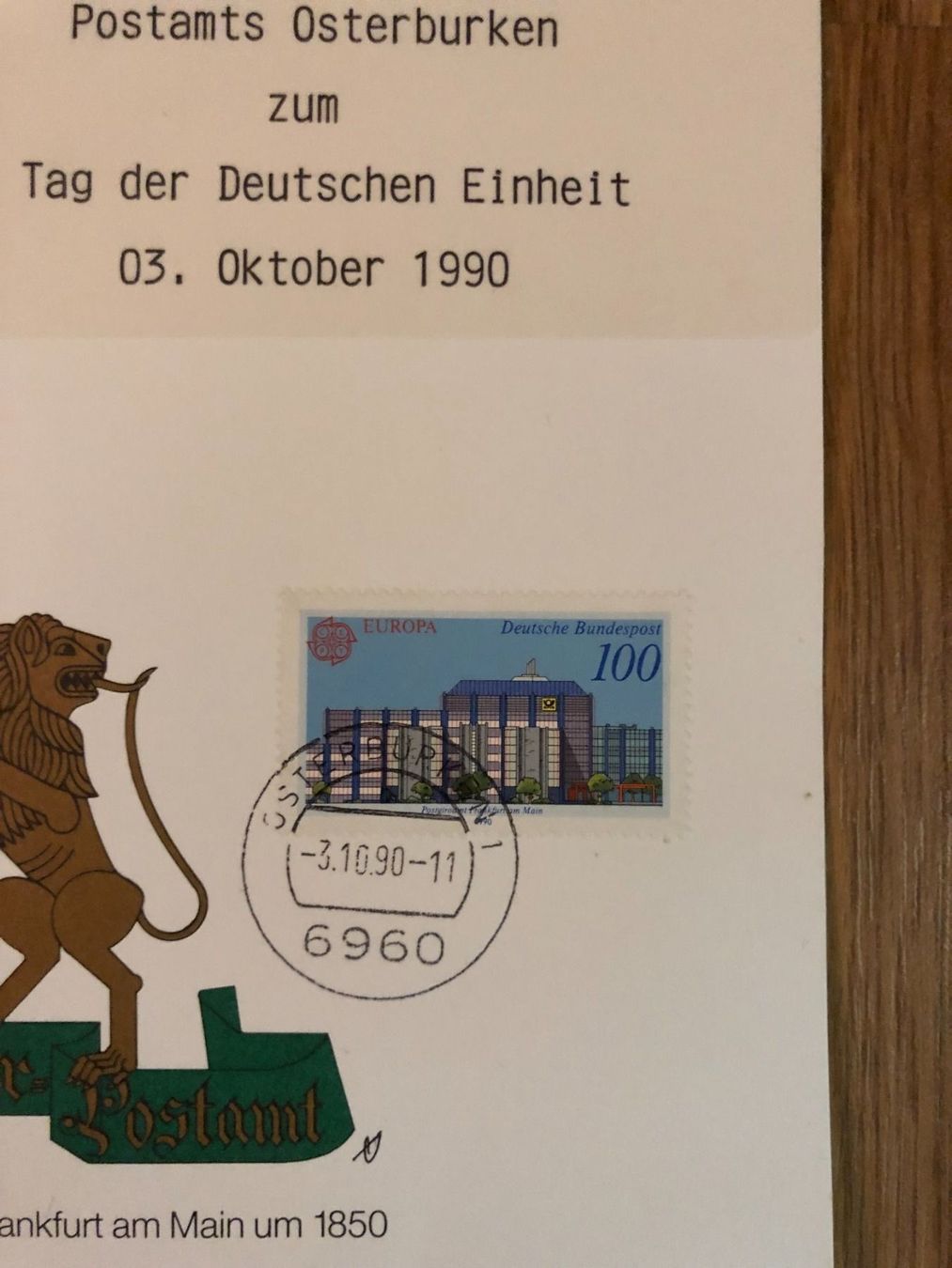 Alle Briefmarken: 2 Erinnerungskarten "Tag der Deutschen Einheit" 90 – Neu (gemäss Beschreibung) aus Landquart von interesse63 2