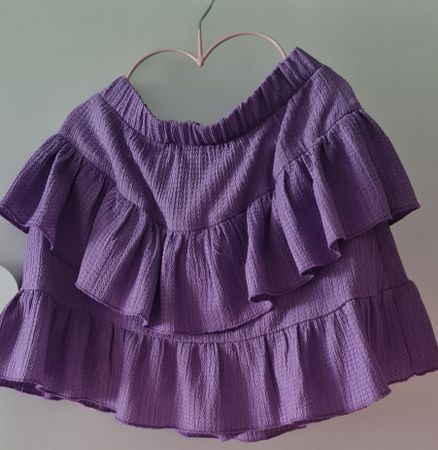 Jupe violette élastique à volants - Élégante et légère!