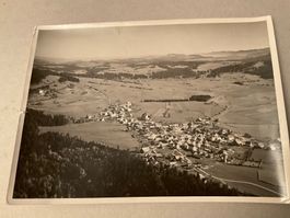 Le Noirmont, Flugbild, Vorlage für Ansichtskarte 1950