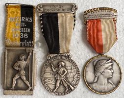 3 historische schweizerische Schützenmedaillen und Ausz.
