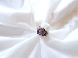 Bague ancienne en argent 925 avec pierre 