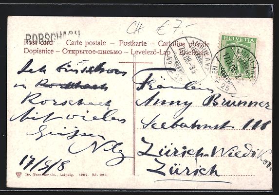 Cartoline postali: AK Rorschach, Partie am Hafen, Ruderboot – Usato da Berlin venduto da bartko-reher 1