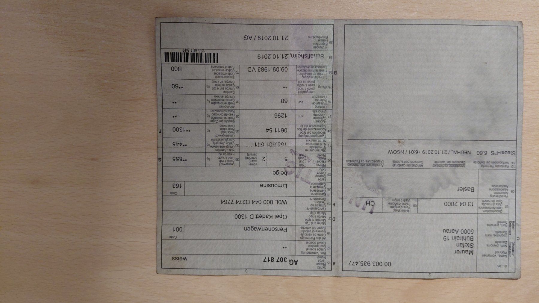 Opel Automobili: Opel Kadett D 1.3 S Projekt – Difettoso da Romanshorn venduto da Ringo80 1