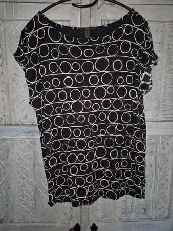 Esprit Damen Bluse Schwarz Weiss Ringel Gr. M