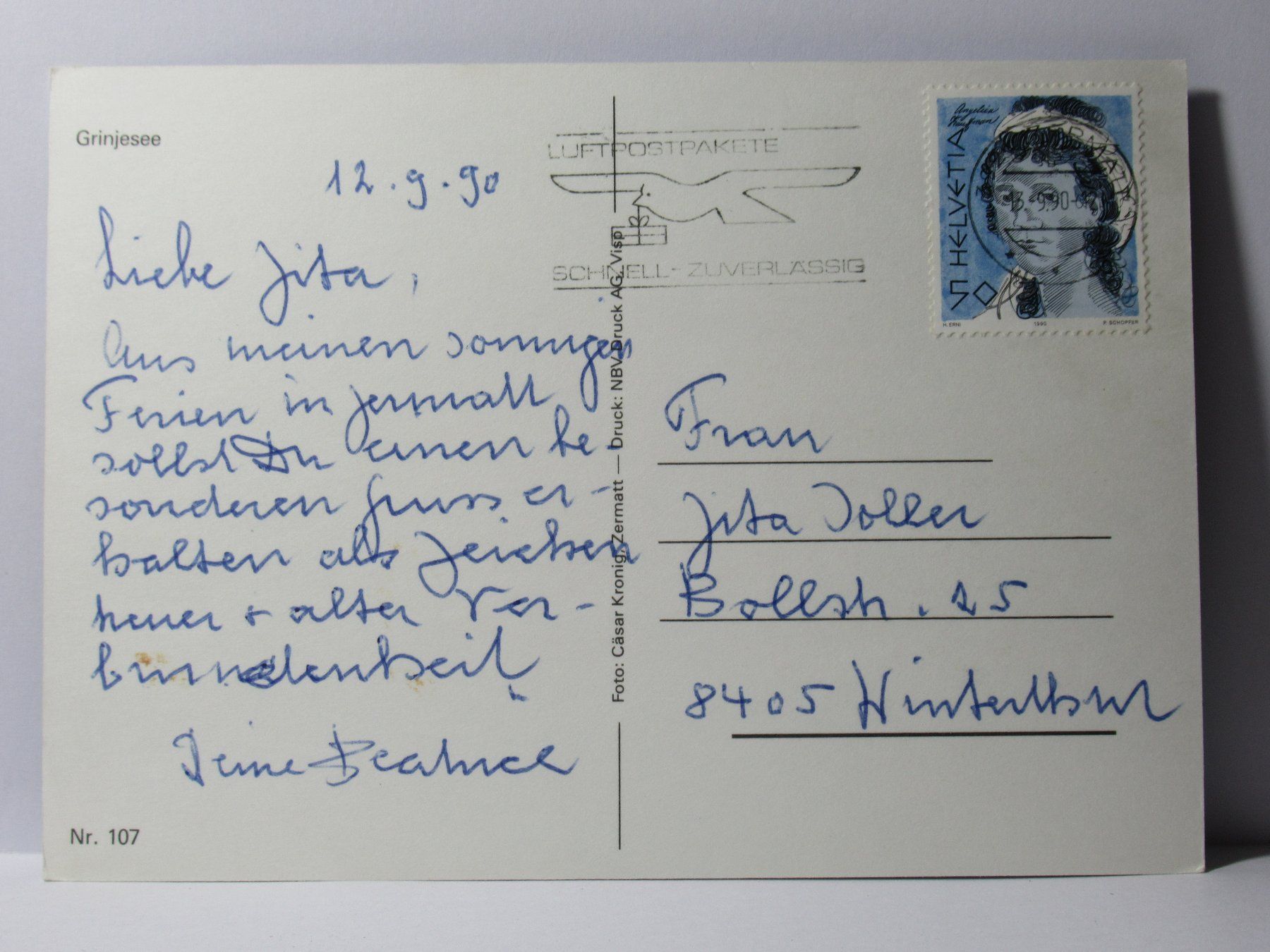 Cartoline postali: Matterhorn , Grinjesee – Usato da Grenchen venduto da frechri 1