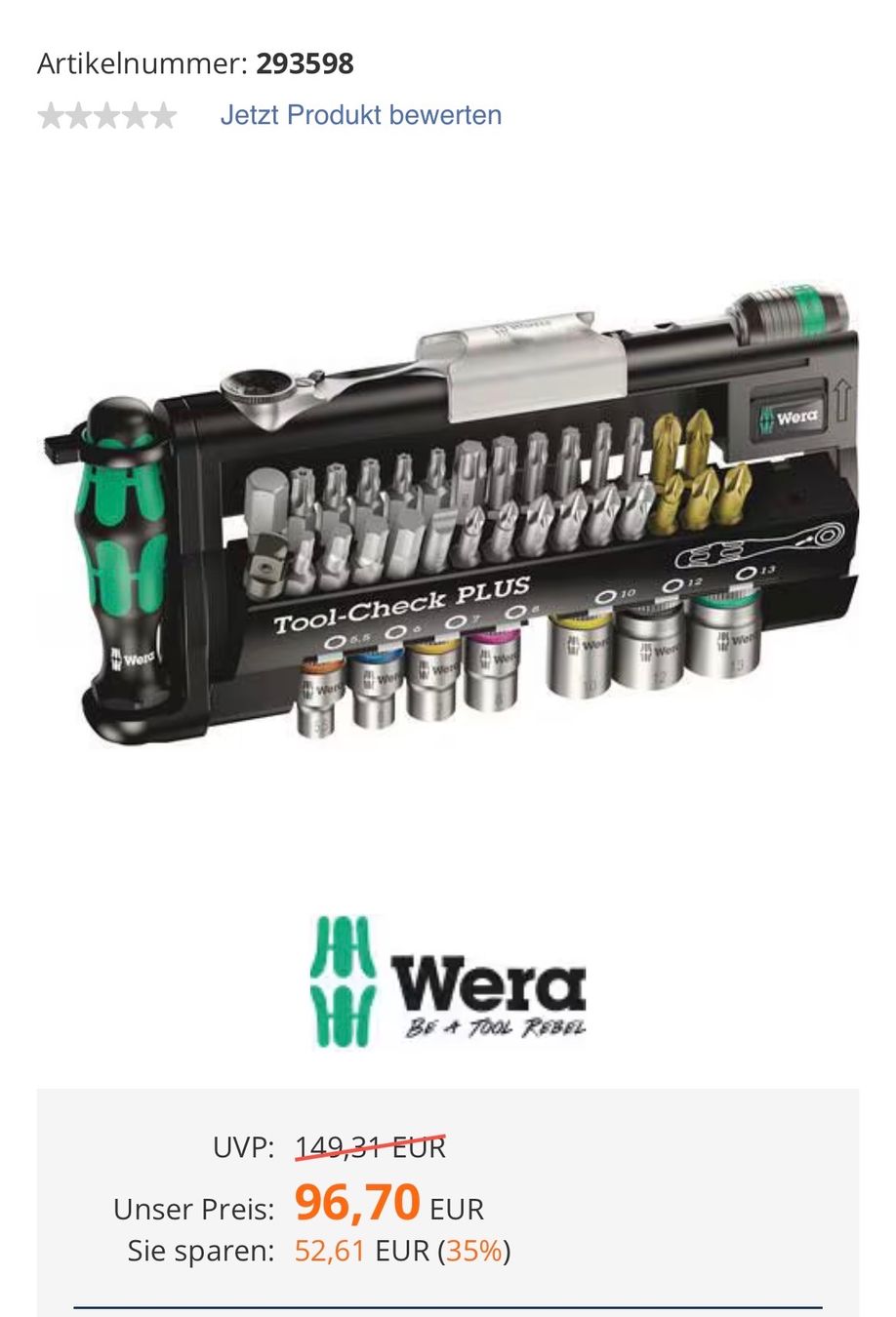 Alle Werkzeuge: ProfiTool wie Wera Tool Mini Ratschenset – Neu (gemäss Beschreibung) aus Hittnau von Oracel 9