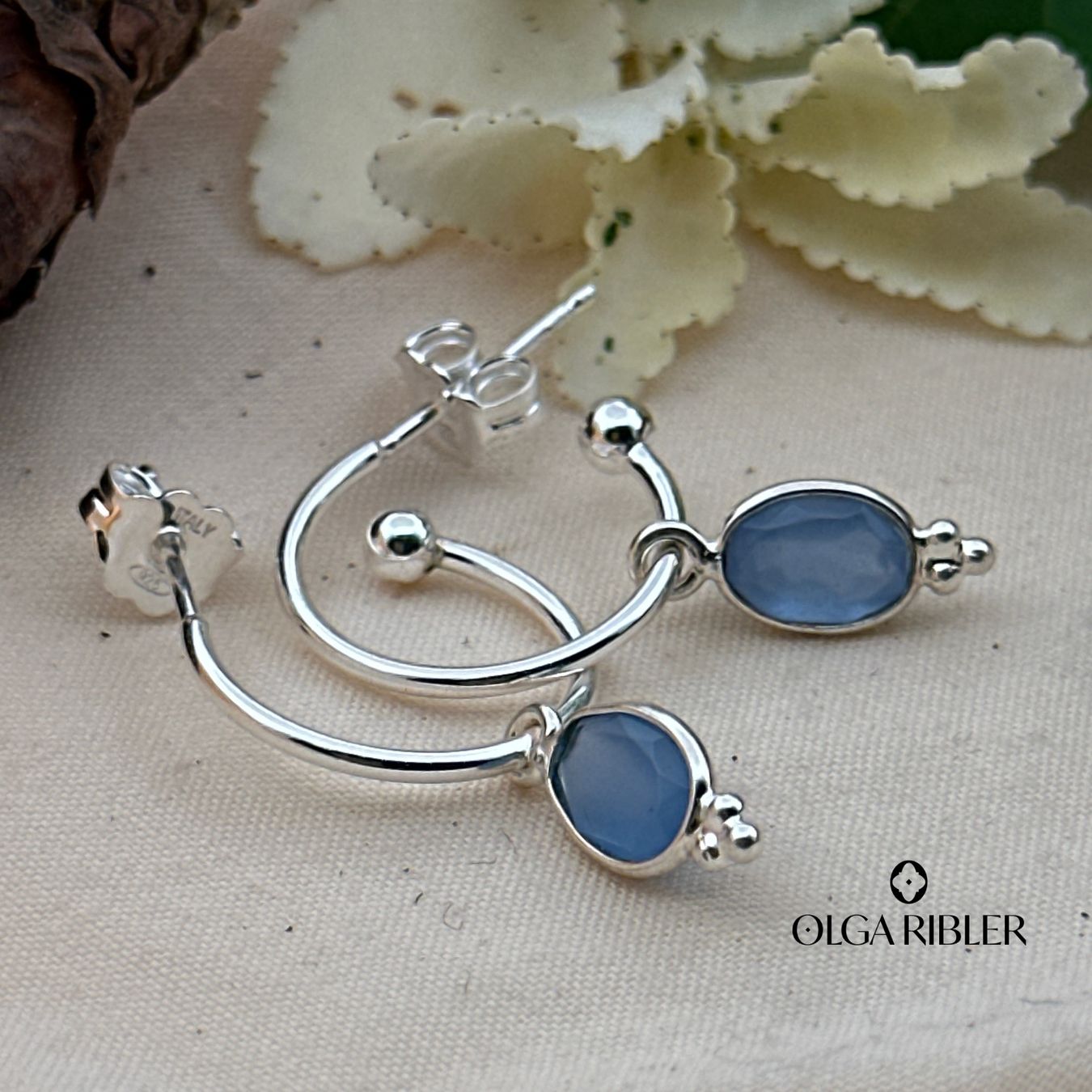 Olga Ribler Orecchini pendenti & Orecchini a lobo: Silberohrringe mit Chalcedon – Nuovo (secondo la descrizione) da Luzern venduto da MonikaS03 4