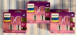 6 Ampoules Philips Verre E27 40W (4.3W) LED