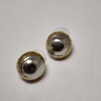 Vintage Orixa Ohrringe Bicolor Silber Gold Retro Studs #C4